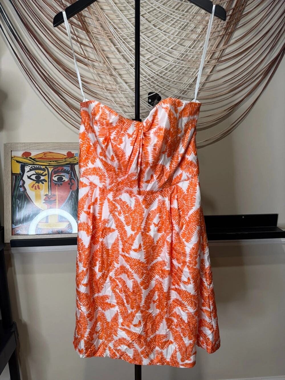 Elizabeth McKay 6 EUC orange strapless dress 2530